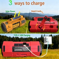 Alecter APH-SR11 Notfall-Solar-Kurbelradio mit Wetterwarnfunktion, USB-Ladefunktion, ABS-Material, 20000mAh, 10W, Notfall-Überlebenskit für Stromausfälle