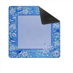 Tapete de Mahjong Antideslizante con Diseño Floral de Aves Azules, con Bolsa de Transporte, para Uso Masculino en Juegos de Póker y Dominó, Reducción de Ruido - Product Image 1