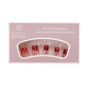 เล็บปลอม30ชิ้นแบบไล่ระดับสีสำหรับสาวอ้อนฤดูใบไม้ร่วงฤดูหนาวพิมพ์ลาย - Product Image 5