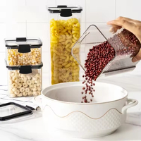 Contenedor de Almacenamiento de Alimentos Secos de Plástico Transparente, Caja de Almacenamiento de Granos, Contenedor Hermético Duradero para Almacenamiento de Alimentos en la Cocina