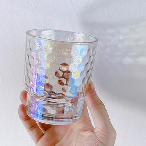 Vente en gros de tasse en verre d'eau de lait de café de réfraction colorée de la simplicité Ins de 400ml - Product Image 3