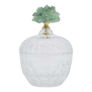 Barattolo in vetro con coperchio in pietra, vaso decorativo per soggiorno, camera da letto, elemento decorativo da tavolo - Product Image 2