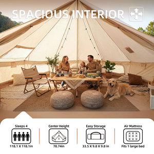 Promotion Été 2026 MQ MGB Tente Cloche 4 Saisons 9,8 pieds en Oxford Vert Imperméable, Yurt de Glamping avec Emplacement pour Poêle, pour Famille de 4 Personnes - Product Image 5