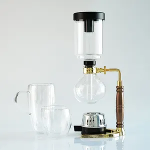 3 Cups Siphon Syphon Coffee Maker Tabletop Glass Siphon Pot Siphon Vacuum Coffee Maker