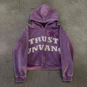 Fabricante personalizado bordado Sudadera con capucha desgastada chaqueta con cremallera 100% algodón lavado ácido Vintage polar Streetwear Otoño de gran tamaño - Product Image 1