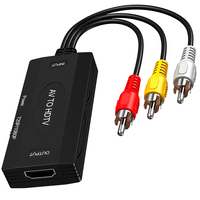 Convertidor AV a HDTV 1080P RCA CVBS, Adaptador de Audio y Video Compuesto, Cable AV para VCR, DVD, Consolas de Juegos Antiguas a Monitor HDTV