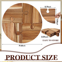 Papan Potong Puzzle Kayu Akasia Ramah Lingkungan, Logo Kustom, Bentuk Persegi Panjang Besar, Tebal 1.5cm, Pegangan Dapat Dilepas, Aman untuk Mesin Cuci Piring