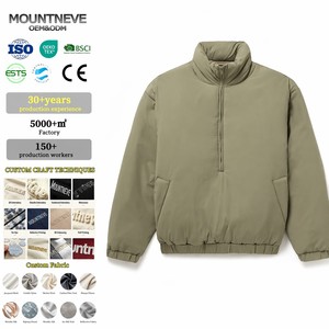 Blouson matelassé demi-zip personnalisé OEM pour homme, col montant, coupe oversize, style streetwear, printemps, écologique, imperméable, vente en gros, extérieur - Product Image 1