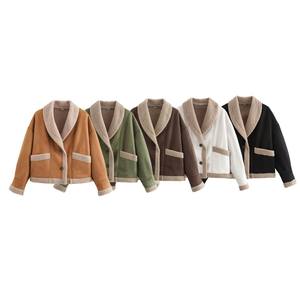 <span class=keywords><strong>LEA</strong></span> 2025 Otoño Invierno ropa de mujer abrigo de <span class=keywords><strong>lana</strong></span> impermeable sólido chaqueta de piel de oveja suelta - Product Image 3