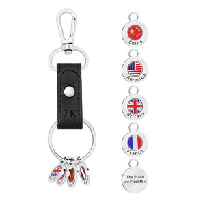 <span class=keywords><strong>Porte</strong></span>-clés Diy en cuir PU <span class=keywords><strong>Porte</strong></span>-clés en métal pour hommes et femmes d'affaires - Product Image 6