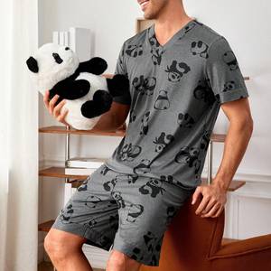 Conjunto de Pijama Elegante de <span class=keywords><strong>Verano</strong></span> de 2 Piezas, Pantalones Cortos de Dormir con <span class=keywords><strong>Divertidos</strong></span> Dibujos Animados - Product Image 2