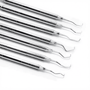 Dental Surgical Gracey Curette Set Stainless Steel Knurled Grip Periodontal Scalers Class I Instrument 7-Piece 3-Year Warranty - Product Image 1