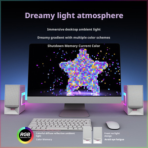 Haut-parleurs <span class=keywords><strong>de</strong></span> jeu sans fil Bluetooth RGB avec éclairage LED <span class=keywords><strong>pour</strong></span> <span class=keywords><strong>PC</strong></span>, ordinateur portable, téléphone portable, <span class=keywords><strong>barre</strong></span> <span class=keywords><strong>de</strong></span> <span class=keywords><strong>son</strong></span> stéréo, caisson <span class=keywords><strong>de</strong></span> basses, haut-parleur - Product Image 3