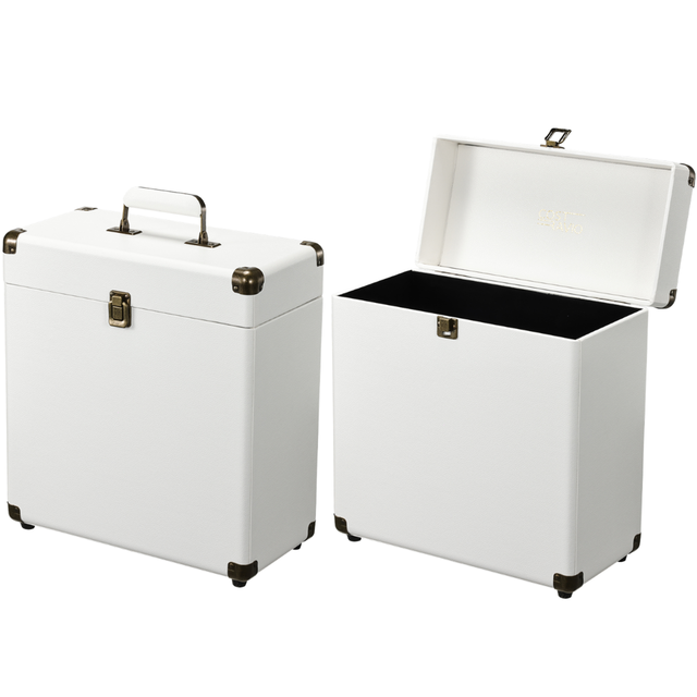 High Quality Euro Style Lockable Vinyl Record Storage Box Made Leather Large Capacity Sleek Record Suitcase
