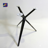 Ensemble de salle à manger d'extérieur : Table ronde à pieds en fer et 3 chaises en teck – Léger, durable, pour maison, bar, jardin – Mobilier et quincaillerie