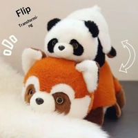 Adorable et original, petit ours en peluche réversible en velours doux, transformable en panda, personnage de dessin animé, rembourrage en coton PP