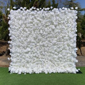 Fabbrica di alta qualità moderna fiori artificiali decorazioni tutti <span class=keywords><strong>bianco</strong></span> muro di fiori 8ft X 8ft per decorazioni di nozze - Product Image 5