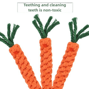 Juguete Masticable de Cuerda de Algodón con Forma de Zanahoria para Perros, Juguete Interactivo para la Dentición de Mascotas, Juguete Masticable para Limpiar los Dientes de Perros y Gatos, Juguete para Aliviar el Aburrimiento de Cachorros - Product Image 3