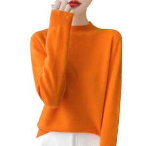 Suéter de Punto 100% Lana, Estilo Coreano, Invierno, Casual, <span class=keywords><strong>Cuello</strong></span> <span class=keywords><strong>Alto</strong></span>, Un Botón, Suave, Diseño Nuevo 2025, Color Sólido - Product Image 5