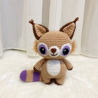 Nouvelle conception, poupée animale en crochet doux faite à la main, kawaii, lynx en tricot, jouets en crochet, petit lynx en crochet pour cadeaux de bébé