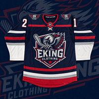 Maillot de hockey de qualité supérieure en tissu twill épais, personnalisé avec le nom de l'équipe du club, logo brodé, patchs brodés, maillot de hockey sur glace