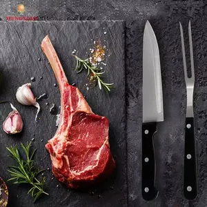 Hot Sale Knife And Fork Set, 2PCS Roasting Kitchen Knives & Accessories Set, Serrated Steak Knives Dishwasher Elegant