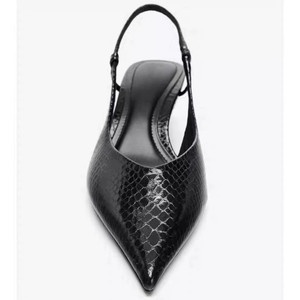 New Arrival Women's Mules: Embossed Pattern <b>Pointed</b>-Toe Versatile Sexy Stiletto Slide Heels - Product Image 3