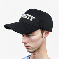 Casquette de sécurité américaine pour femme, style décontracté, noire, à visière incurvée, avec logo brodé, 6 panneaux, vente en gros