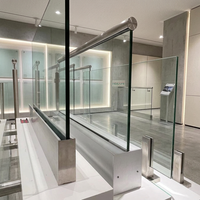 HDSAFE HD-L001A Poteau en U pour balustrade en verre sans cadre, résistant aux ouragans, en aluminium, design graphique moderne, 6063 12/16/20mm