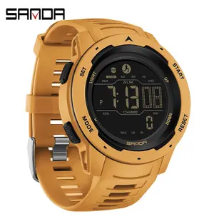 Sanda 2145 Calorie Stappenteller Wekker Waterdicht Digitaal Multifunctioneel Sport Schokbestendig Smart Horloge Voor Mannen