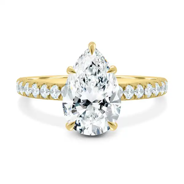 IGI Pear Lab Grown Diamond Ring 2.8ct Solitaire Lab Created Diamond Fine Jewelry for Wedding and Engagement Ring or Band