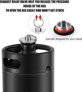 Mini fût isotherme en acier inoxydable 128 oz, noir mat, portable, pressurisé avec bouchon à valve d'échappement et housse isolante - Product Image 4