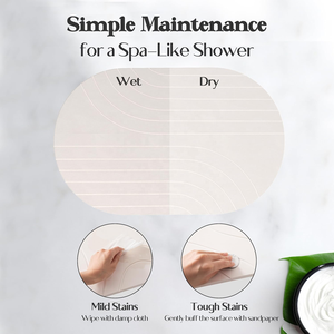 מחצלת אמבטיה דקה במיוחד, בעלת צורה אליפטית בהתאמה אישית, מתייבשת באופן מיידי, נגד החלקה, עשויה מאדמת דיאטומית, עם דוגמא חרוטה, משמשת גם כמחצלת ייבוש למטבח. - Product Image 4