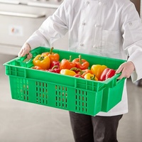 Boîte fourre-tout de stockage de légumes d'entrepôt réutilisable Panier en plastique Nid de pile Caisses de déménagement en plastique à mailles ventilées pour fruits