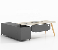 Table de bureau moderne HOGO T0222, design en panneaux de bois MDF, table d'ordinateur élégante pour usage commercial