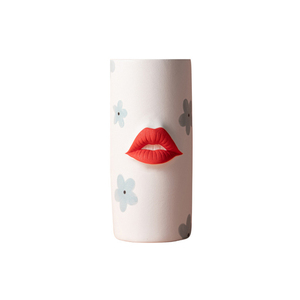 Jarrón de Cerámica con Diseño Creativo de Labios Rojos, Pintado a Mano, para Decoración de Hotel, Hogar u Oficina - Product Image 6