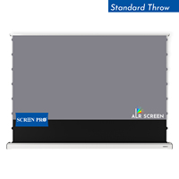 Pantalla de Proyección Motorizada SCREEN PRO, con Control Remoto, Elevación Automática desde el Suelo, Color Gris Cristal Negro Diamante, para Cine en Casa