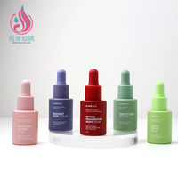 Botol Serum Perawatan Kulit Kaca Silinder Warna Bening/Kustom dengan Tutup Pipet 40ml/50ml Kemasan Kosmetik Sablon Wajah