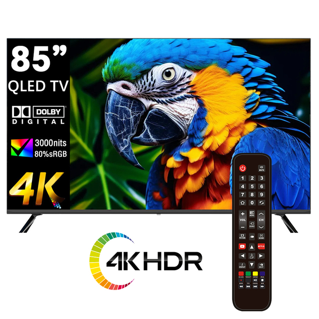 85 inch 4K UHD QLED OLED Smart TV Android Television WiFi HDR10 Frameless Large Screen for Commercial Hotel Use OEM Manufacturer