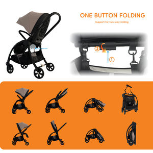 Poussette bébé OEM Land Leopard Eagle pliable en alliage, ultra-légère 6,8 kg, roues PU 6'', siège bidirectionnel, certifiée EN1888, garantie 3 ans - Product Image 5