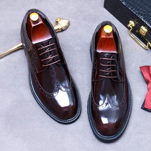 Nouvelles chaussures en cuir pour hommes, style business décontracté, chaussures en cuir à bout large, chaussures en cuir de vachette brillant pour hommes - Product Image 4