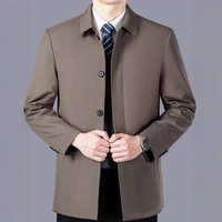 Vente en gros d'usine, veste bomber haut de gamme pour homme d'âge moyen et âgé, printemps automne, streetwear, bouton, haut décontracté