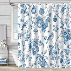 <span class=keywords><strong>Rideau</strong></span> <span class=keywords><strong>de</strong></span> <span class=keywords><strong>douche</strong></span> moderne imprimé en 3D forêt jungle tropicale Design populaire avec feuilles botaniques fleurs polyester pour toutes les saisons - Product Image 2
