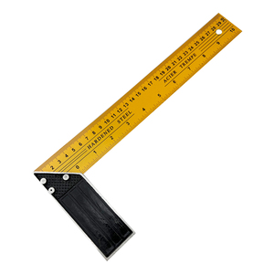 Équerre d'angle 300 mm (12 pouces) en acier avec échelle jaune et base en alliage d'aluminium, outil de mesure à 90 degrés pour le travail du bois et la construction - Product Image 6