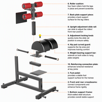 Banc de musculation pour fessiers en acier, réglable et durable, pour usage commercial, équipement de fitness, machine de musculation pour salle de sport
