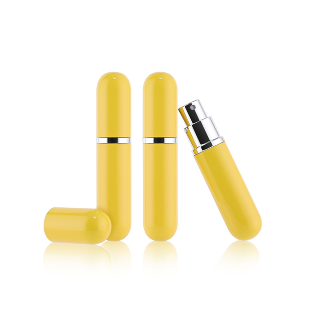 5ml Mini Perfume Atomizer Refillable Perfume Bottles Travel Sized Yellow Glass Perfume Atomizer Spray Bottle