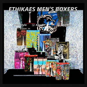 Shorts de sport respirants de marque américaine de créateur Ethikaes, taille mi-haute, grande taille, pour hommes, boxer - Product Image 2