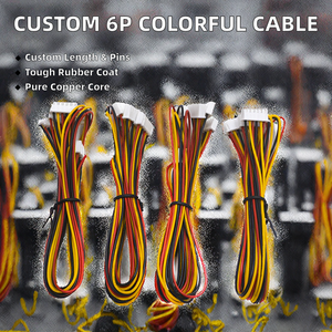 SH-32 工厂定制 5mm 1.5mm XH2.5 JST 1007 24AWG 彩色 6P 橡胶护套线束电缆组件 12V - Product Image 2