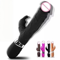Vibrateur AV double point G style lapin pour femmes, godemiché simulé, appareil de masturbation sexuelle réglable et extensible, bruit de 55 dB