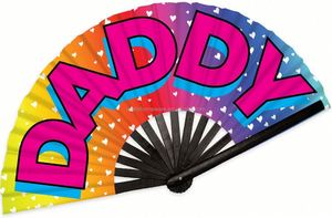 Éventail pliant en satin de polyester et bambou de 33 cm avec impression de logo personnalisé, décoration peinte, éventail arc-en-ciel pour la fierté gay - Product Image 5